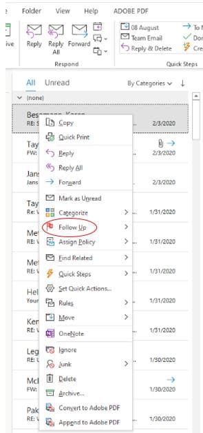 How to Flag an Email in Outlook